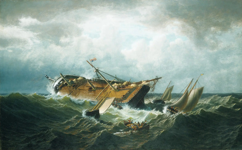 Shipwreck off Nantucket (Shipwreck off Nantucket after a storm) - William Bradford