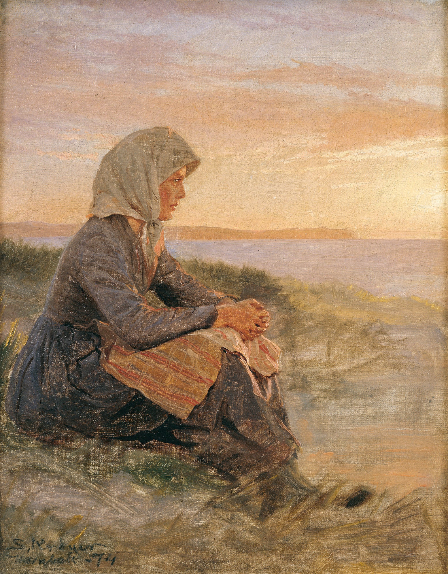 Fisherman's Daughter Sitting, Hornbæk - Peder Severin Krøyer