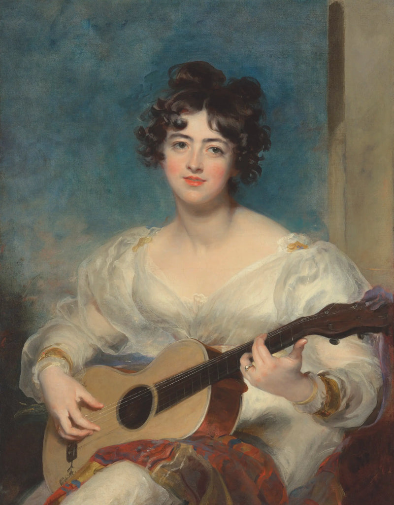 Portrait of Elizabeth Blake, Lady Wallscourt, playing the guitar - Thomas Lawrence