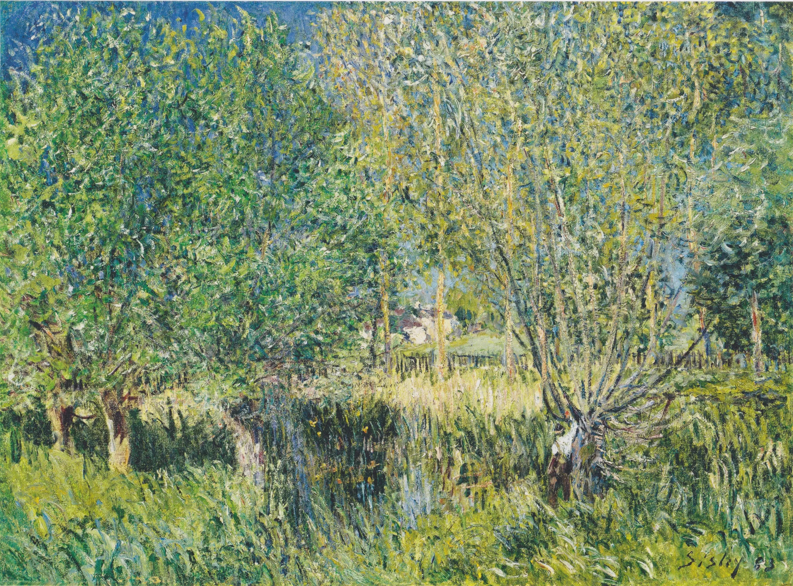 Reproduction du tableau « Saules au bord de l'Orvanne - Alfred Sisley » par Alpha Reproduction en peinture à l’huile