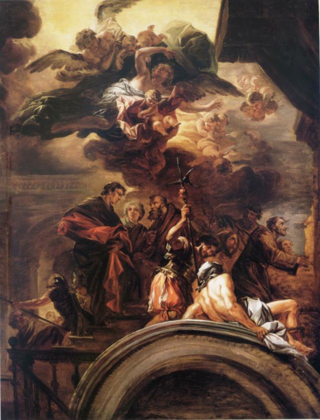 Saint François devant le pape. - Francesco Solimena