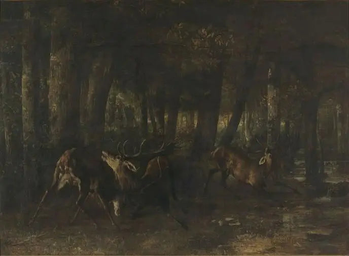 The Rut of Spring. Deer Fight - Gustave Courbet