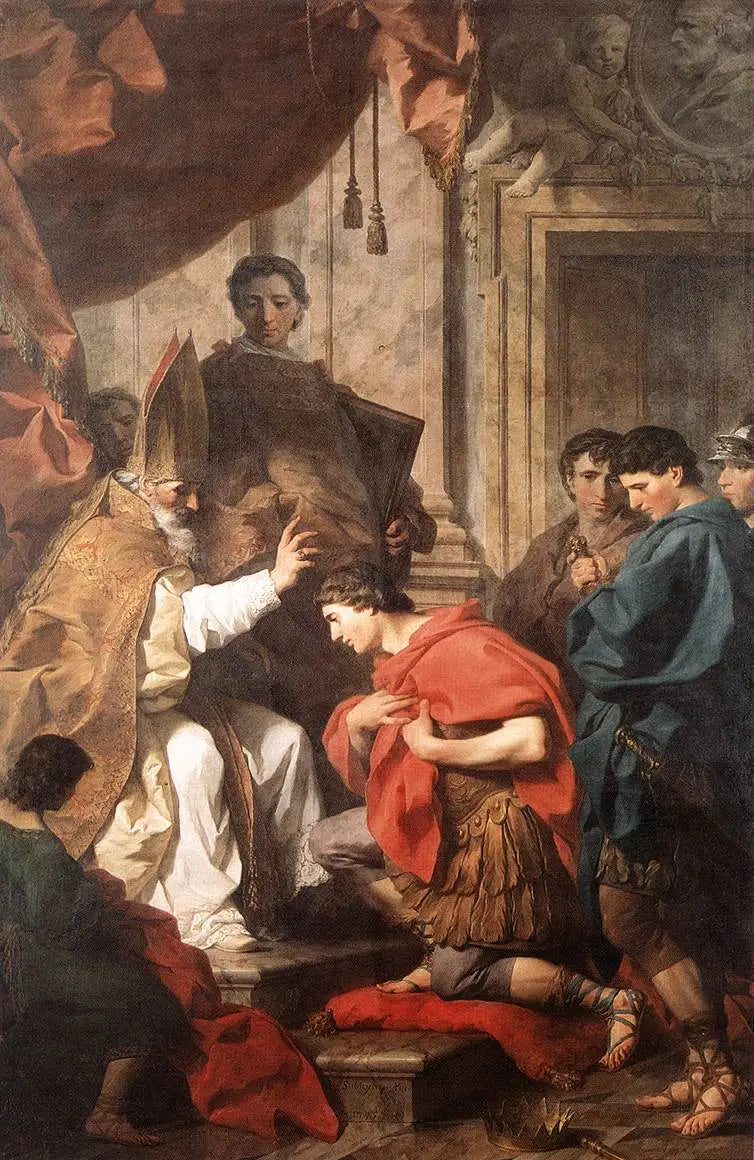 Saint Ambrose absolves Theodosius - Pierre Subleyras