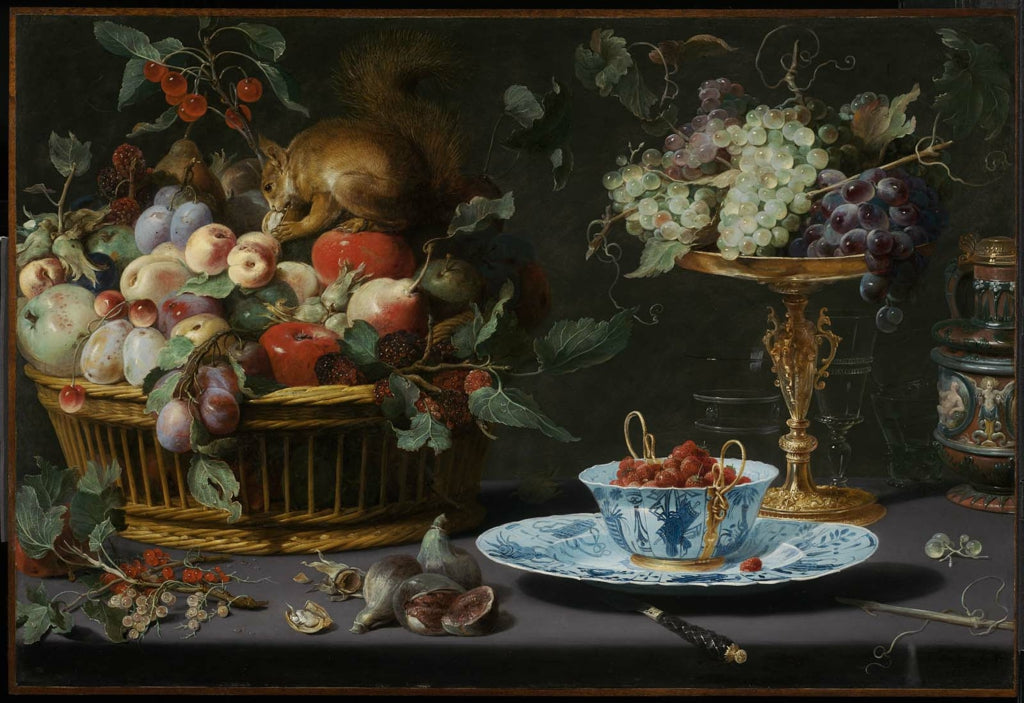 Nature morte aux fruits, porcelaine Wan-Li et écureuil - Frans Snyders