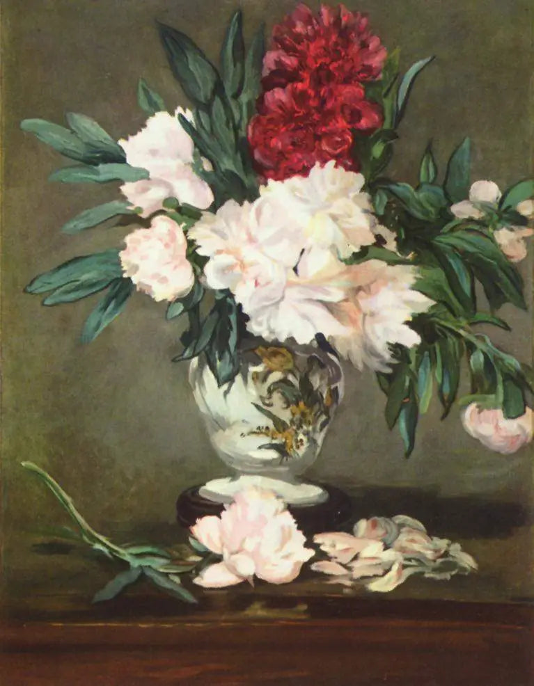 Peonies in a Pedestal Vase - Édouard Manet
