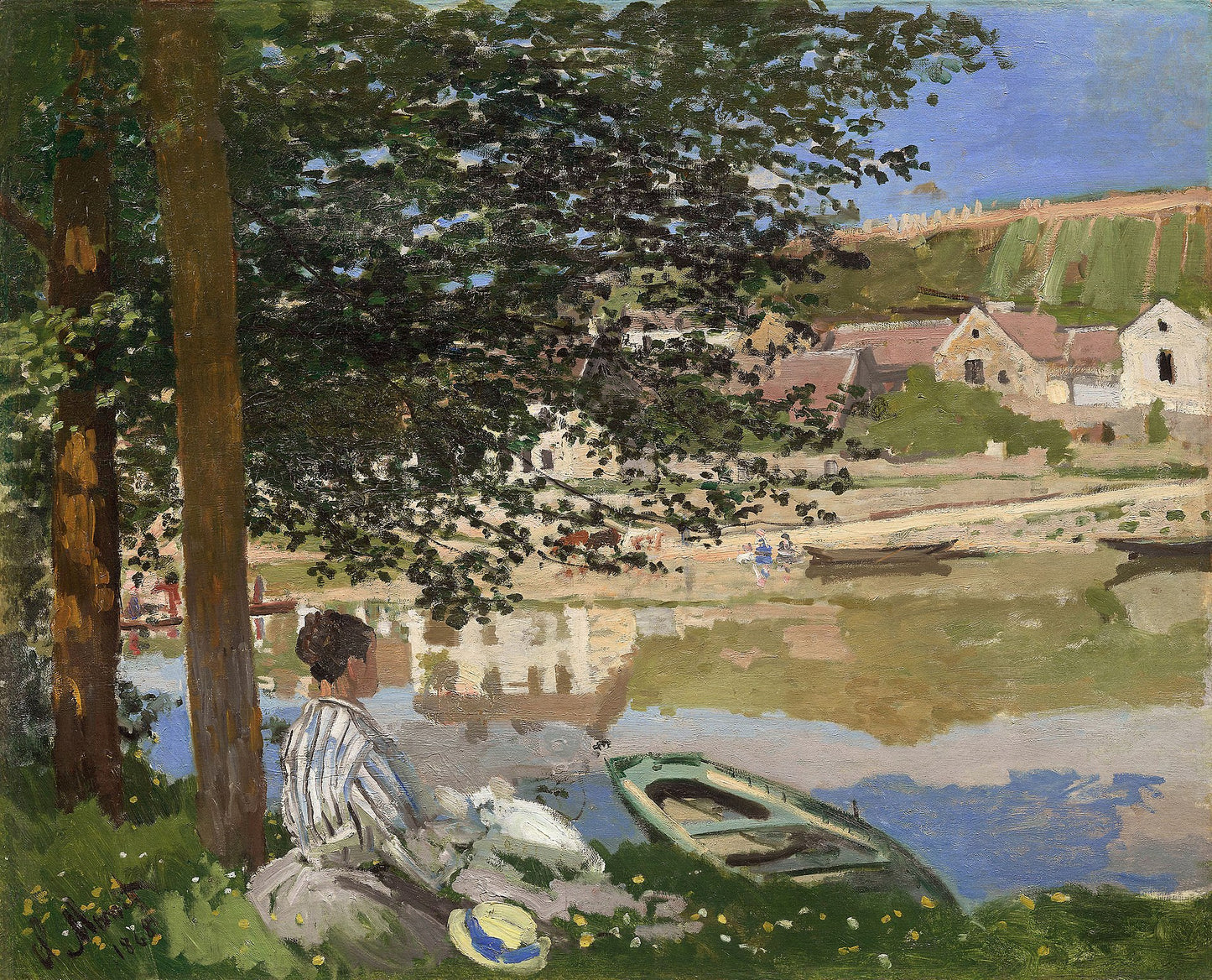 🌿 On the Banks of the Seine at Bennecourt – Claude Monet (1868)