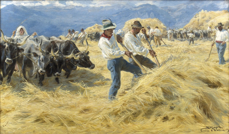 Threshing in the Abruzzo. Cività d'Antino - Peder Severin Krøyer