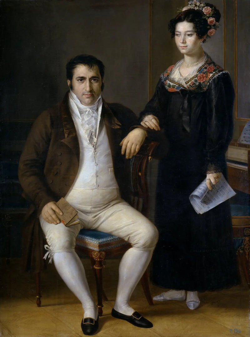 Don Pedro Benítez and his daughter María de la Cruz - Rafael Tejeo