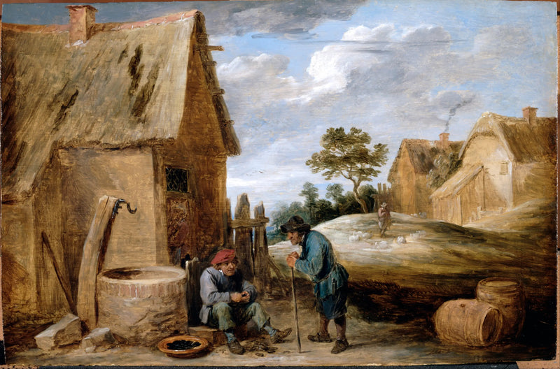 A peasant eating mussels - David Teniers the Younger