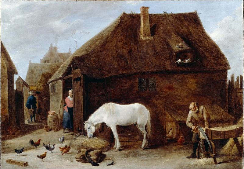 The straw cutter - David Teniers the Younger