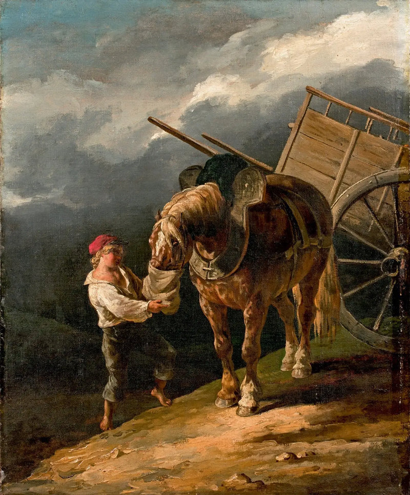 Boy Giving Oats to an Unharnessed Horse - Théodore Géricault