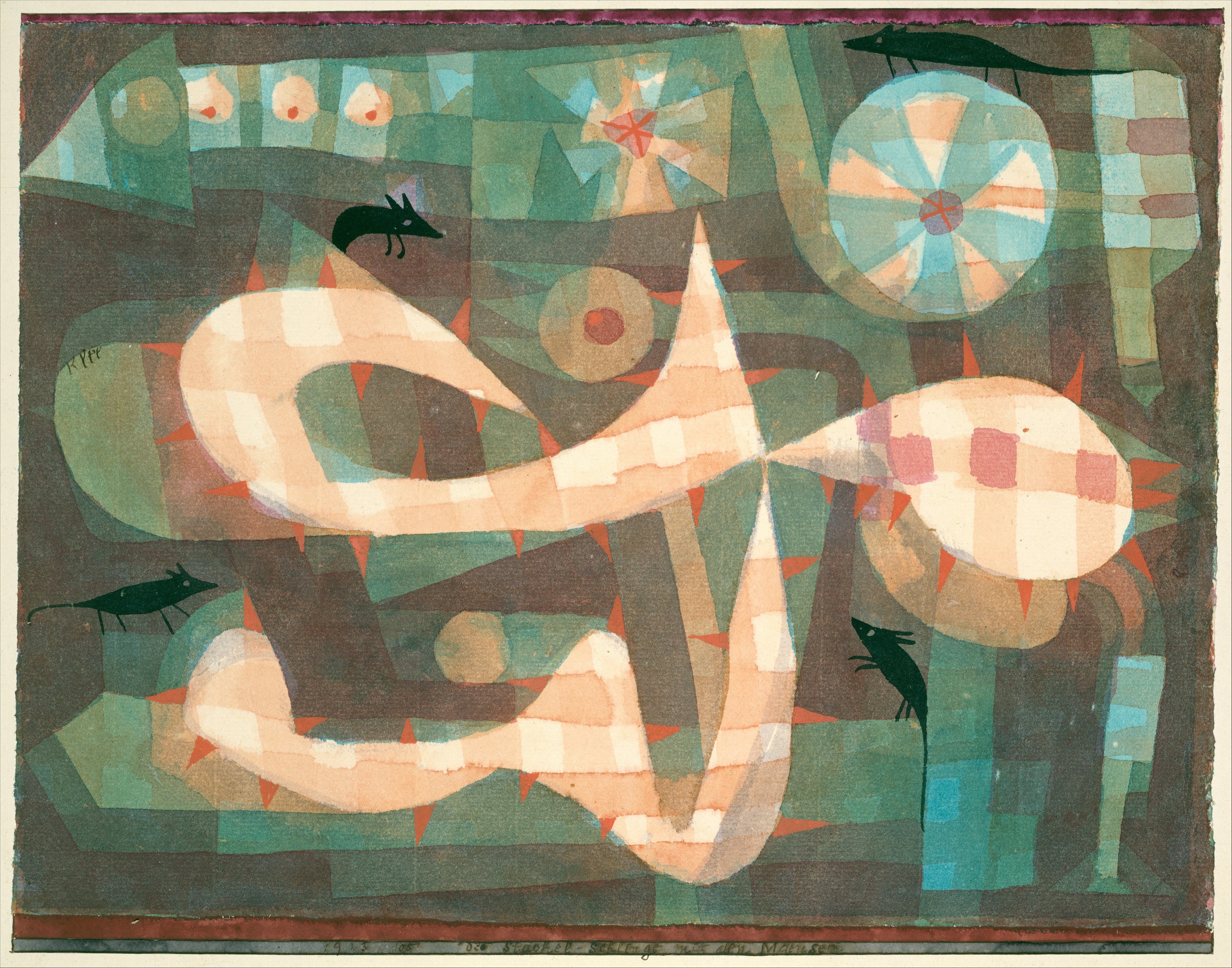 The barbed wire with the mice - Paul Klee