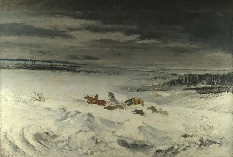 The diligence in the snow - Gustave Courbet