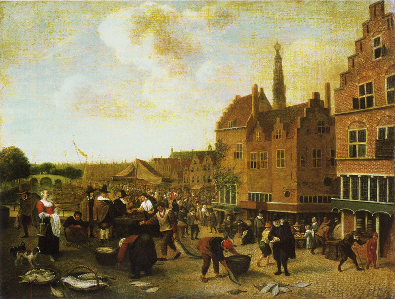 Le marché aux poissons de Leiden - Jan Steen