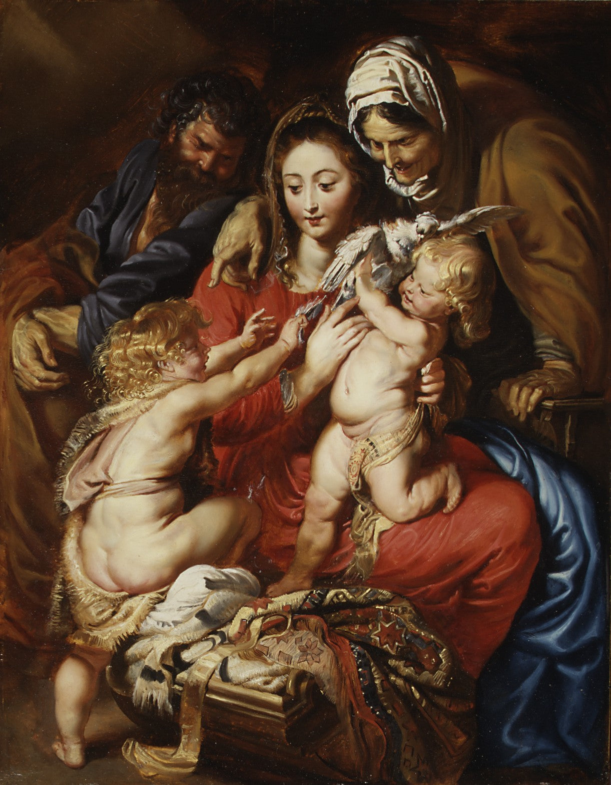 The Holy Family with Saint Elizabeth, Saint John, and a Dove - Peter Paul Rubens