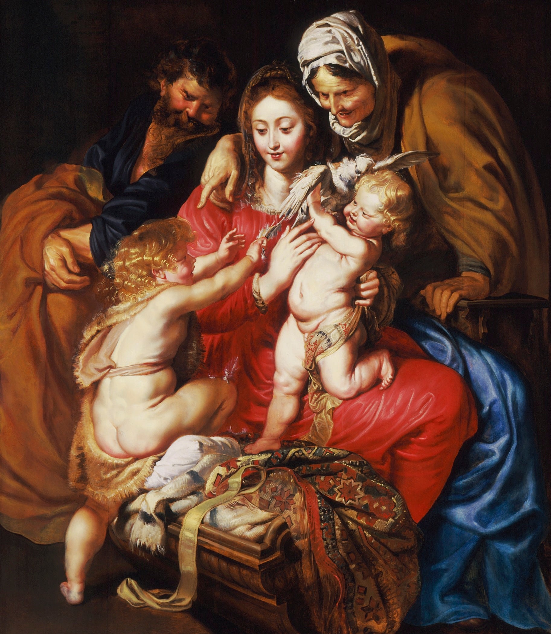 The Holy Family with Saint Elizabeth, Saint John, and a Dove - Peter Paul Rubens