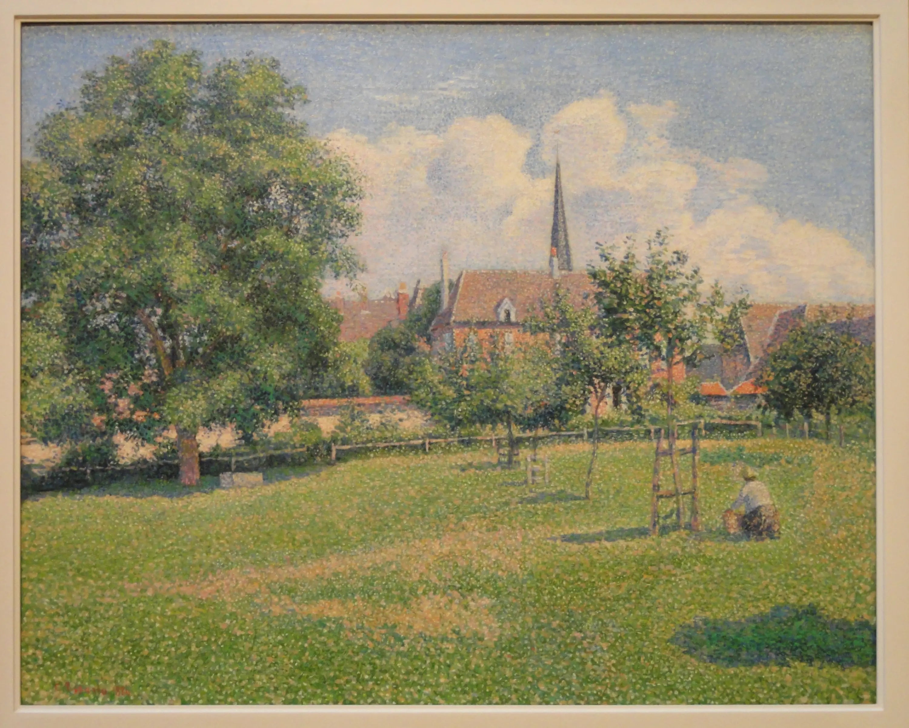 Reproduction du tableau « La Maison de La Sourde et Le Clocher D'Éragny - Camille Pissarro » par Alpha Reproduction en peinture à l’huile