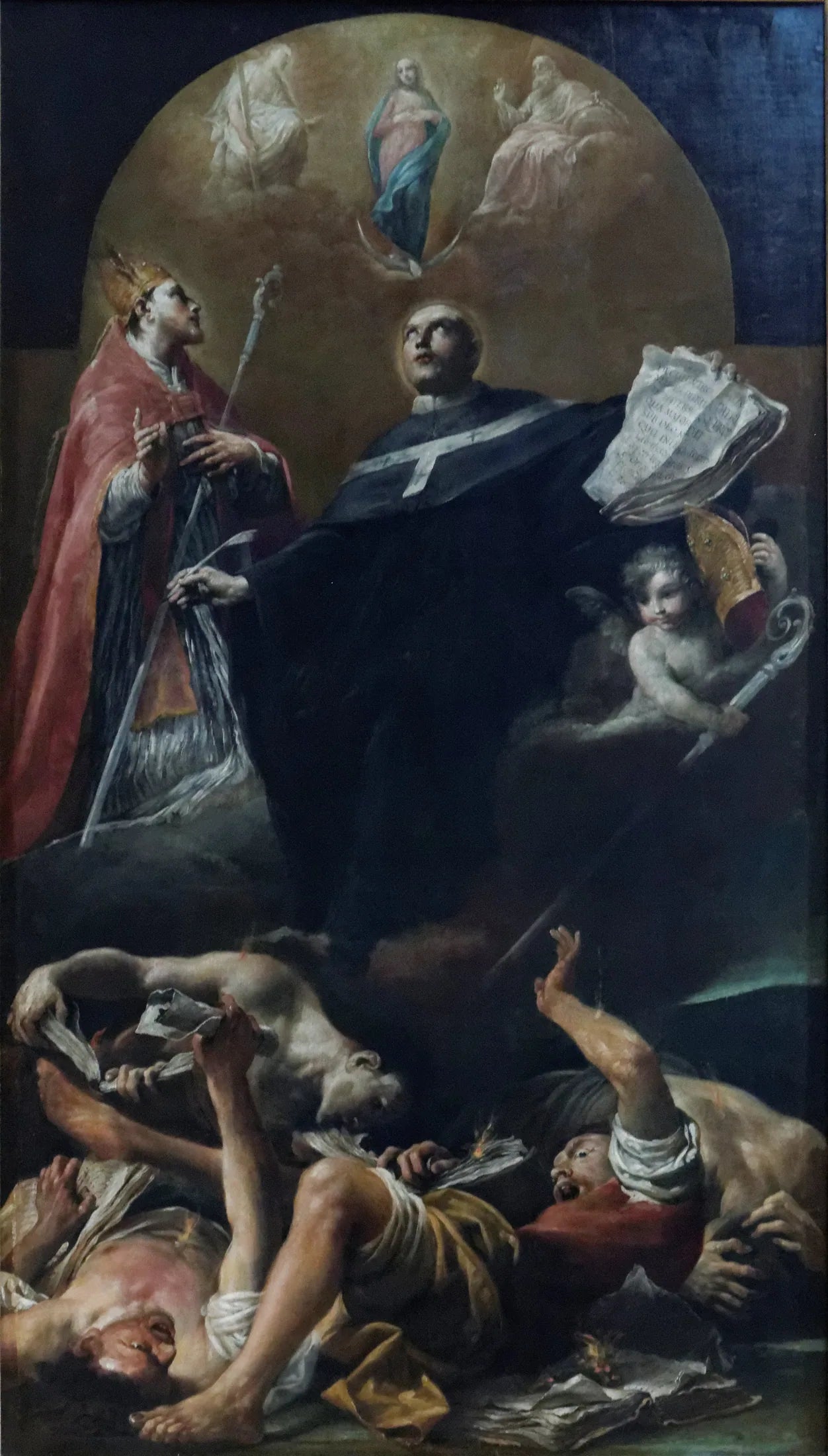 L'Immaculée Conception avec les saints Anselme et Martin - Giuseppe Maria Crespi image 1 reproduction artisanale de tableau