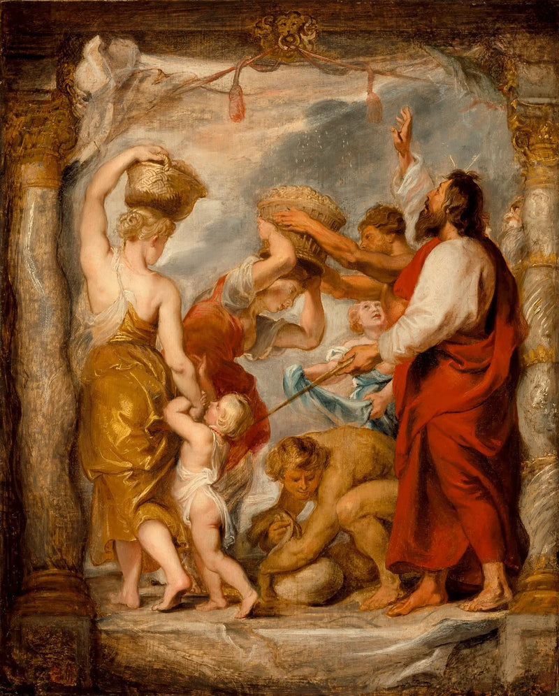 The Israelites ramassent the manna dans le désert - Peter Paul Rubens