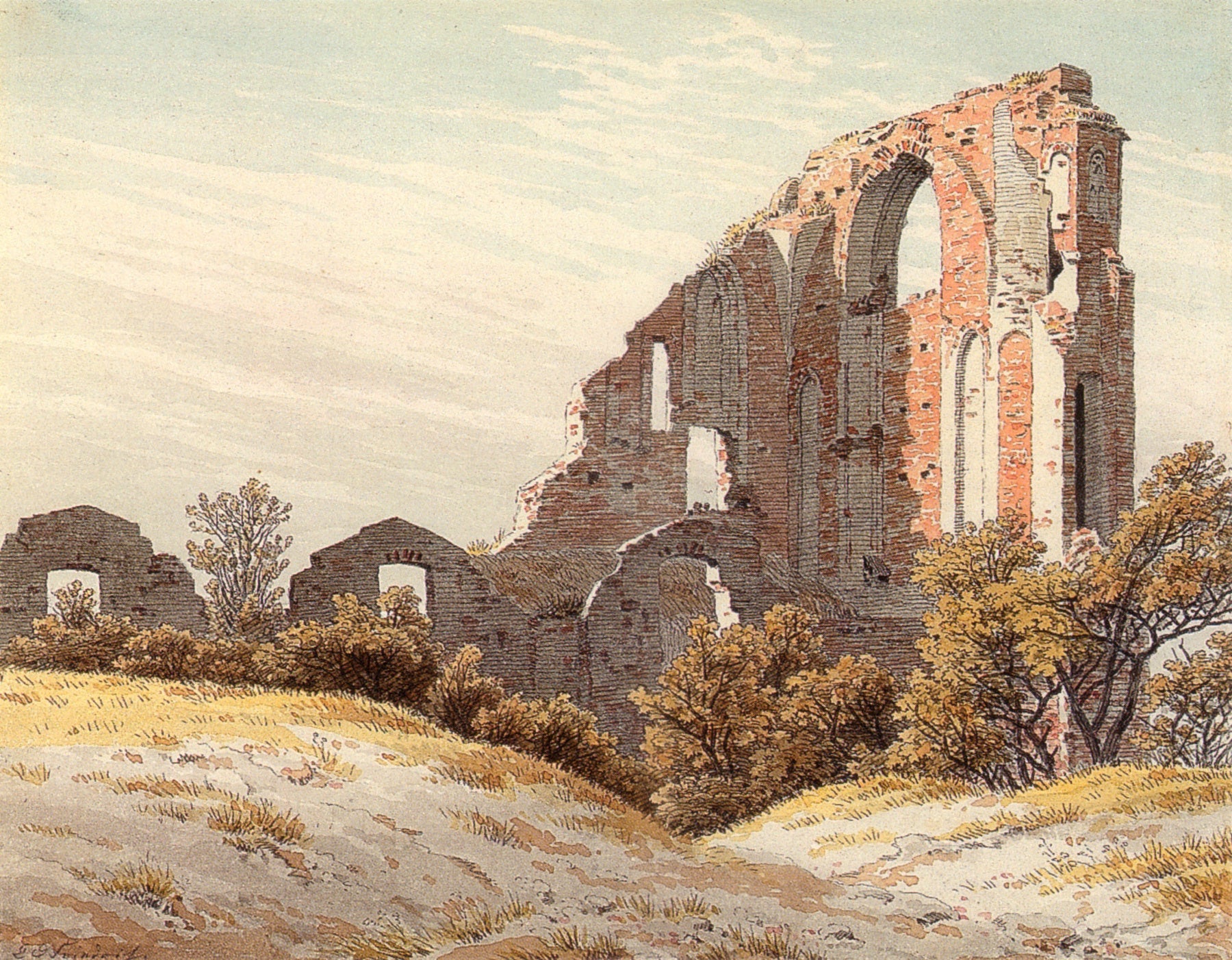 Reproduction du tableau « ruines de l'Abbaye d'Eldena - Caspar David Friedrich » par Alpha Reproduction en peinture à l’huile