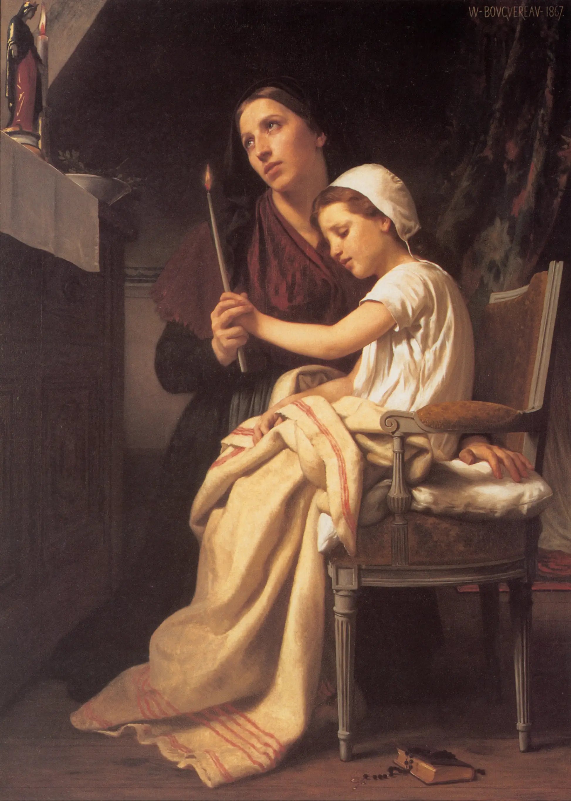 Reproduction du tableau « Le vœu - Bouguereau » par Alpha Reproduction en peinture à l’huile