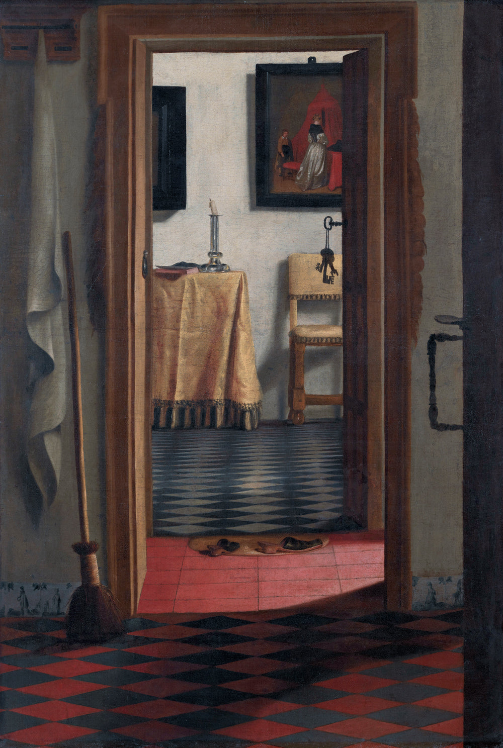 Intérieur hollandais , dit « Les Pantoufles » - Samuel van Hoogstraten