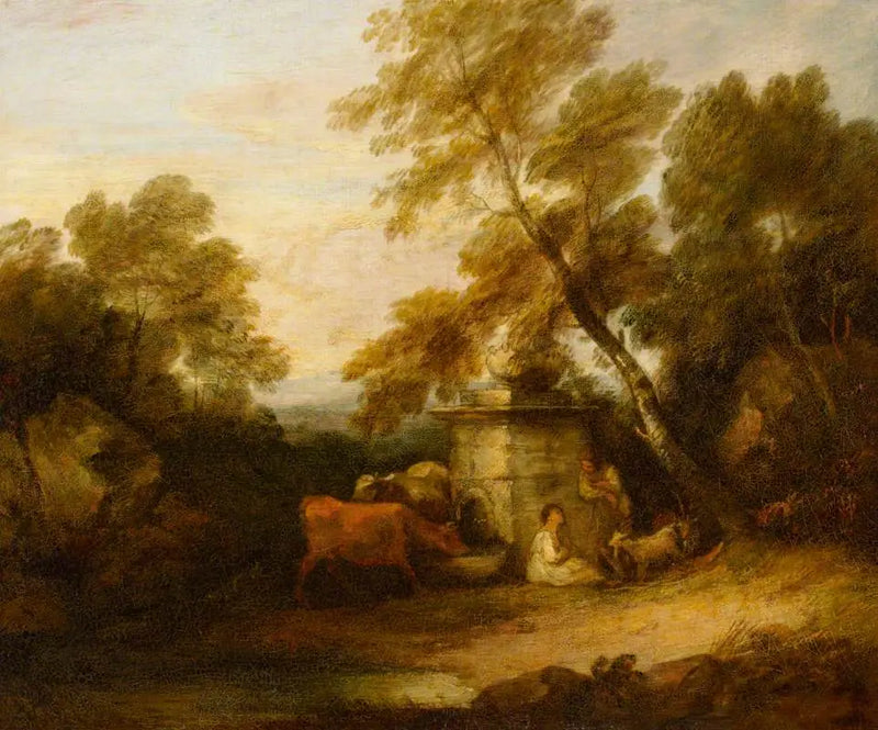 Livestock at a Fountain - Thomas Gainsborough