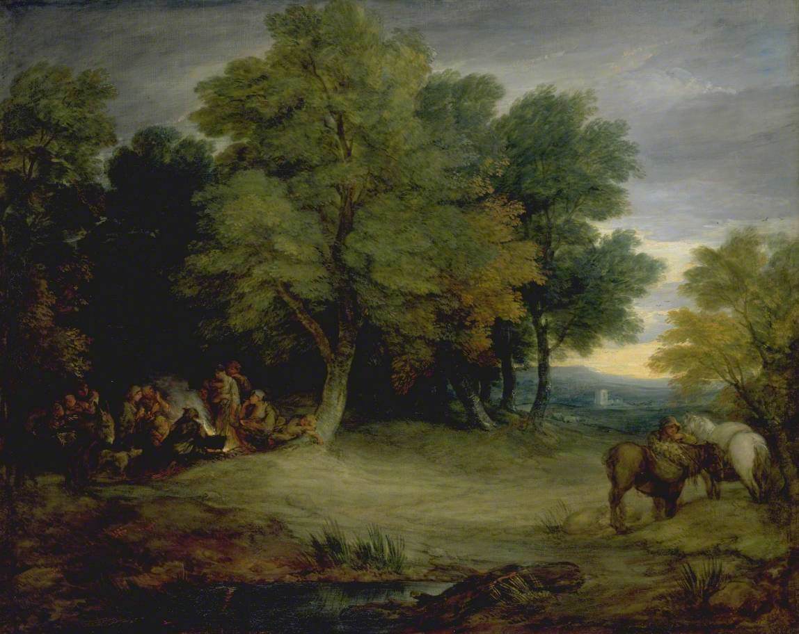 Campement de gitans, coucher de soleil - Thomas Gainsborough