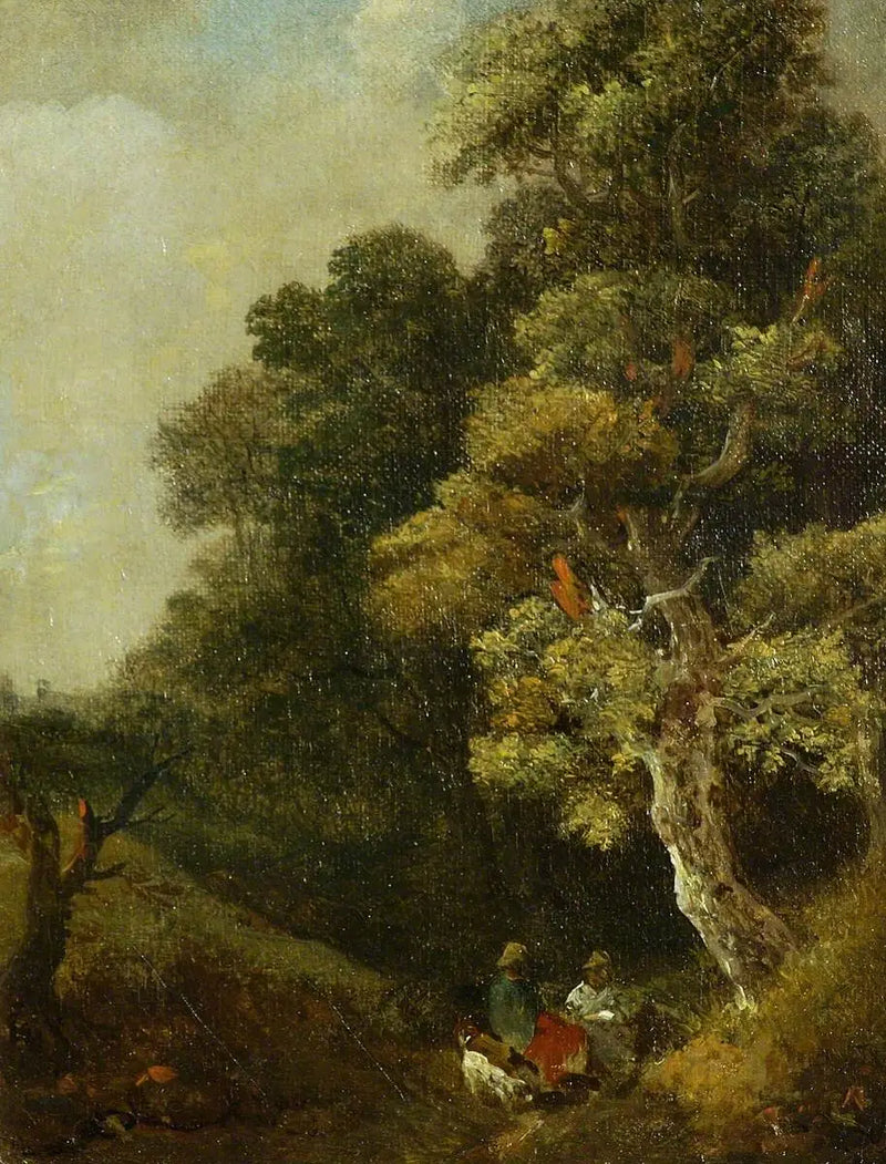 Landscape with Figures Under a Tree - Thomas Gainsborough