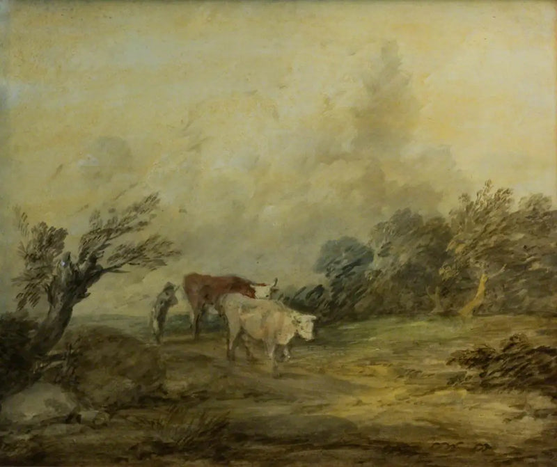 Landscape with a Peasant Driving Cows - Thomas Gainsborough