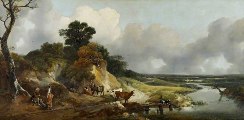 Paysage avec vue sur un village lointain - Thomas Gainsborough