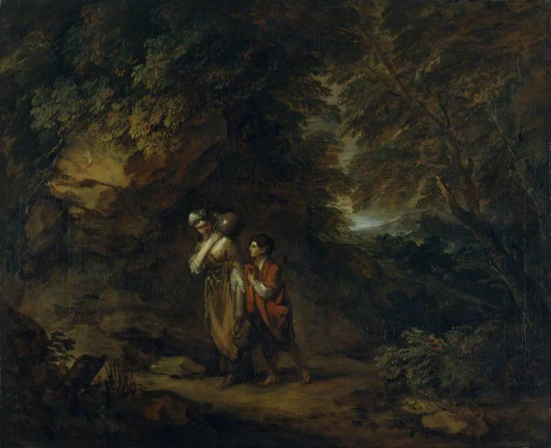 Rocky landscape with Agar and Ismaël - Thomas Gainsborough