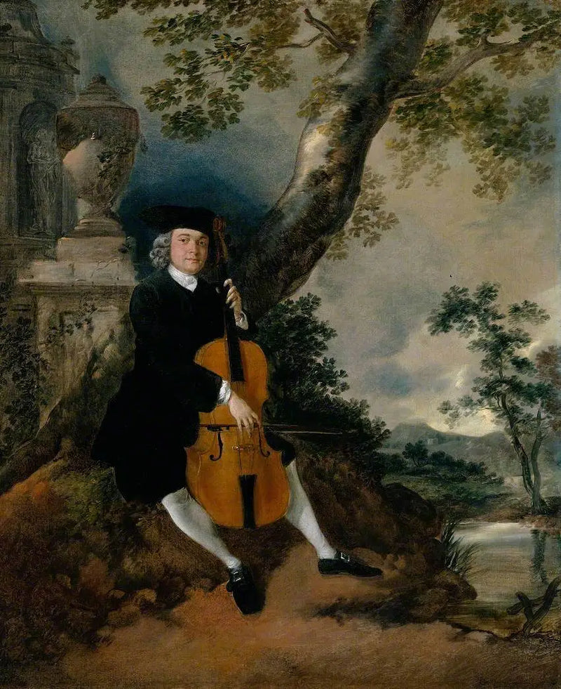 Reverend John Chafy Playing Cello in a Landscape - Thomas Gainsborough