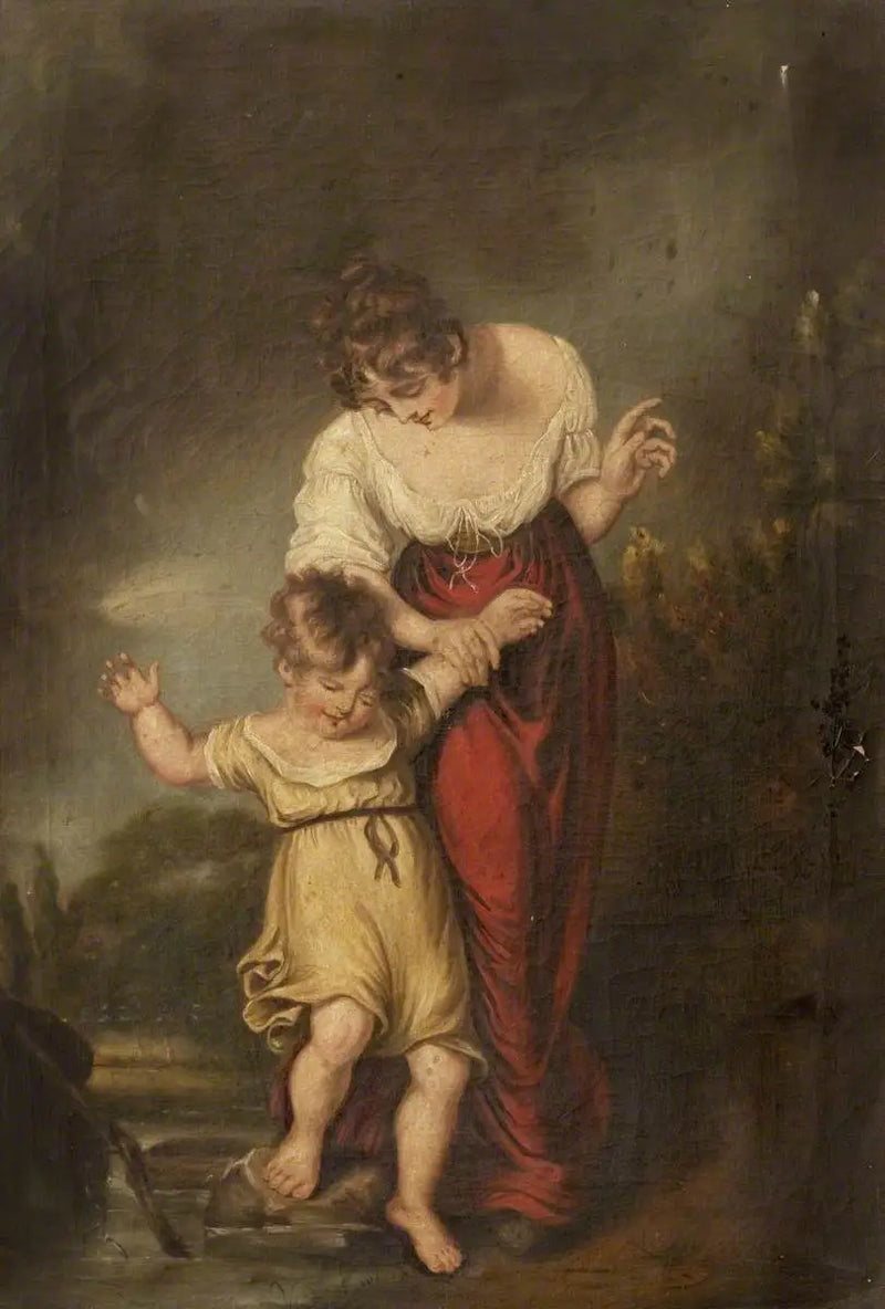 Woman and Child in a Ford - Thomas Gainsborough