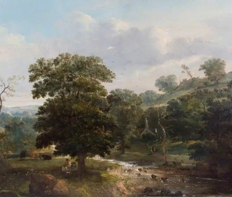 Landscape, stream with figures - Thomas Gainsborough