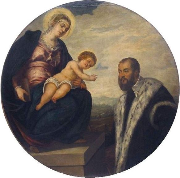 The Virgin and Child with a Senator - Jacopo Tintoretto