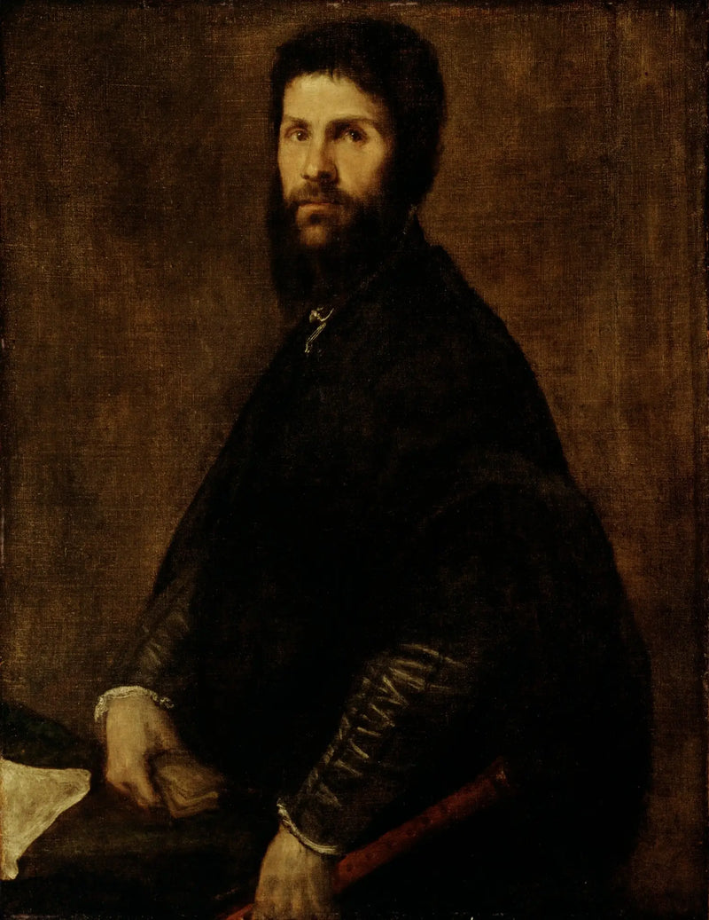 Man holding a flute - Titian