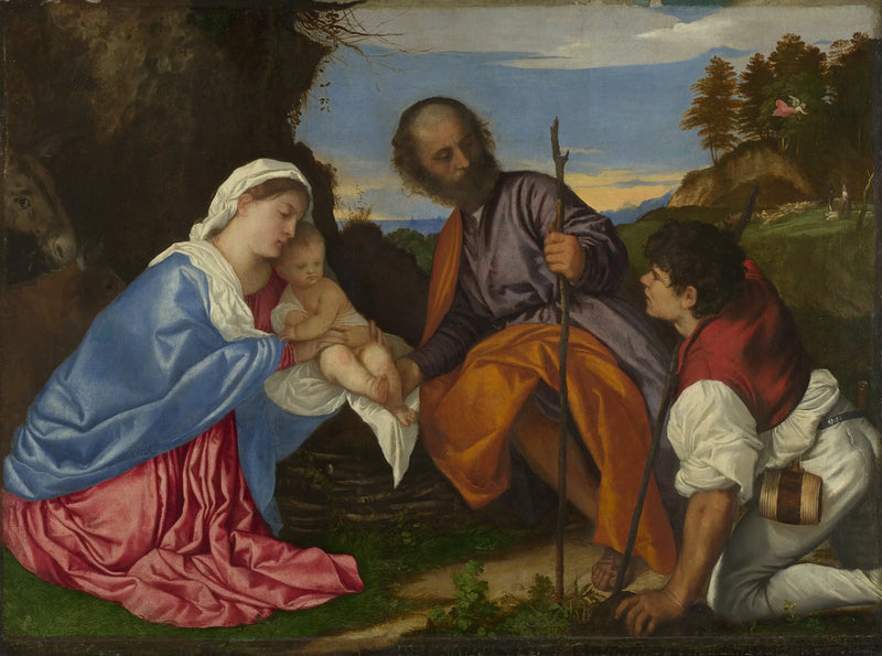 The Holy Family with a Shepherd - Titian