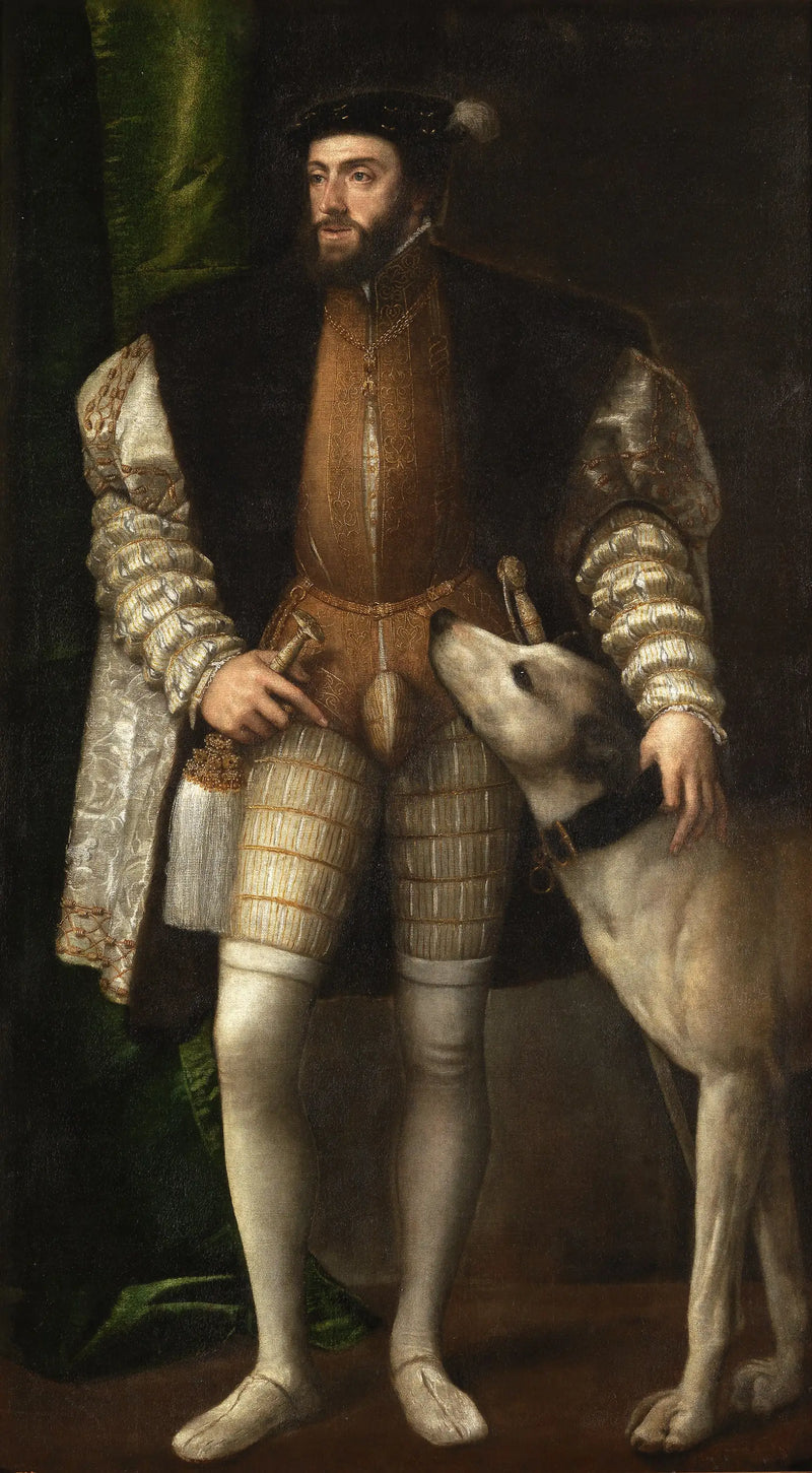 Portrait of Charles V with a Dog - Titian