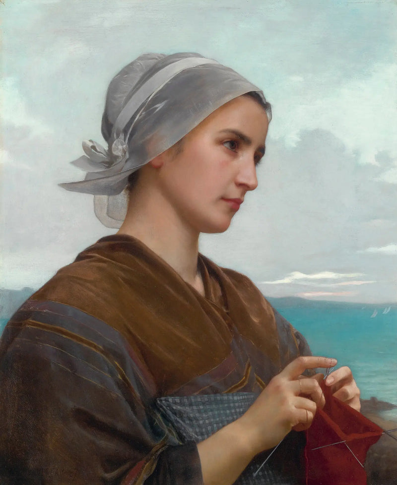 Breton Knitter - Bouguereau