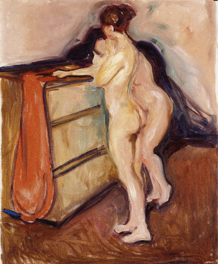 Reproduction du tableau « Deux Nus debout près d'une commode - Edvard Munch » par Alpha Reproduction en peinture à l’huile