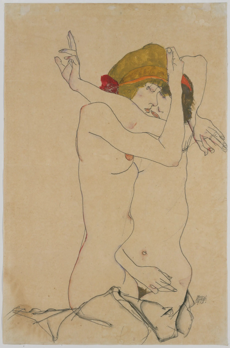 Two Women Kissing - Egon Schiele