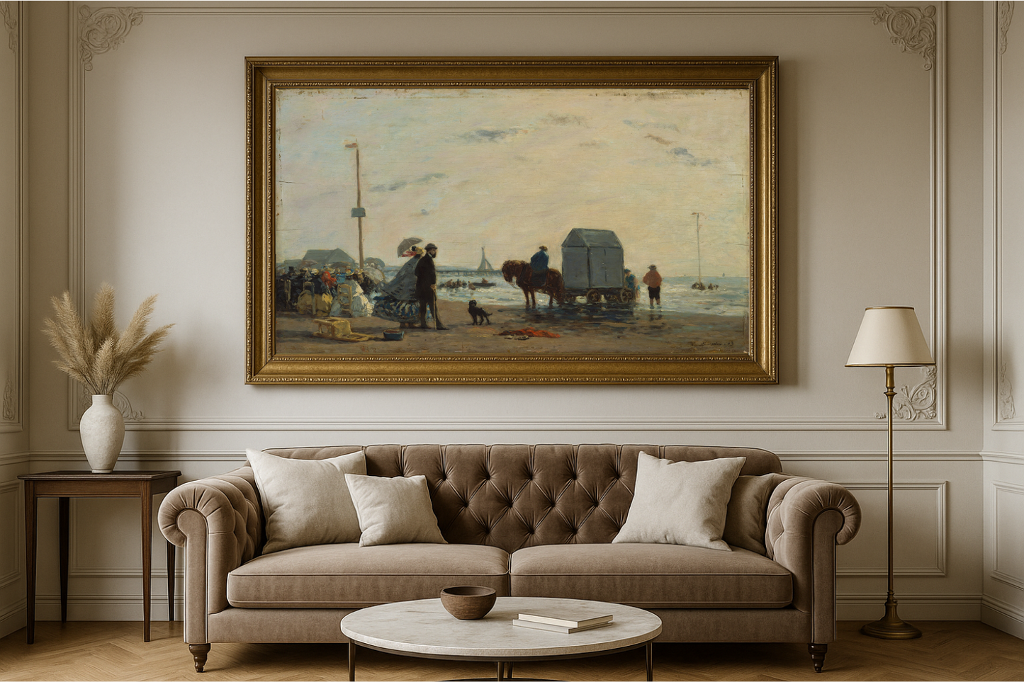 🐚 Scène de Plage à Trouville – Eugène Boudin (1863)