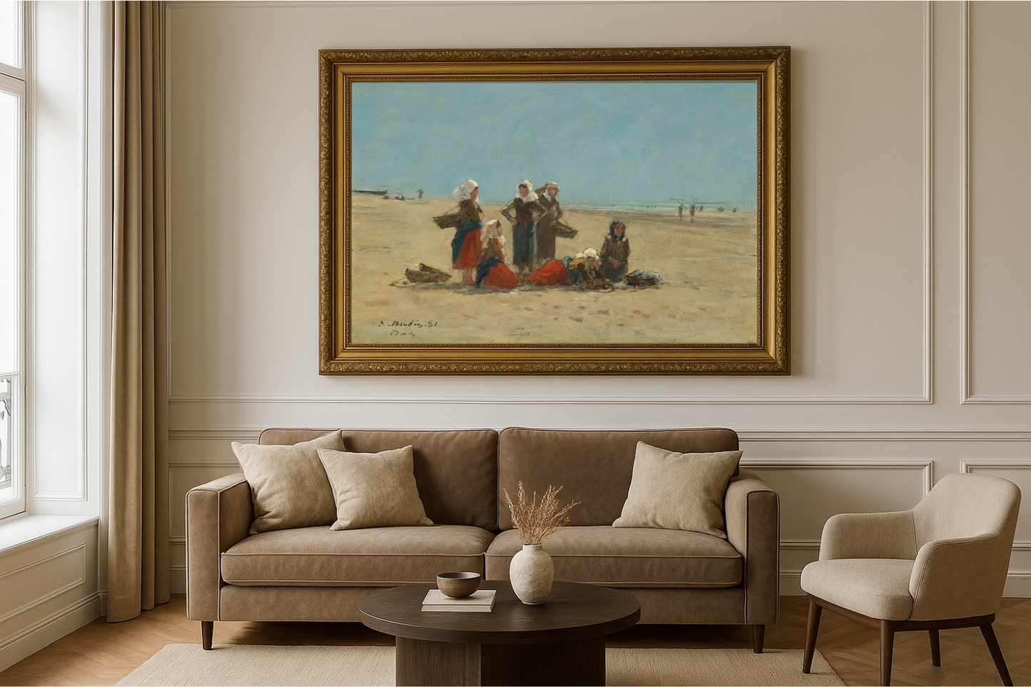 🏖 Femmes sur la Plage de Berck – Eugène Boudin (1881)