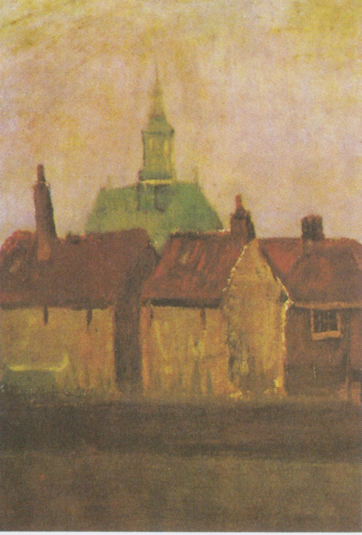 Reproduction du tableau « La nouvelle église et les vieilles maisons de La Haye - Vincent van Gogh » par Alpha Reproduction en peinture à l’huile