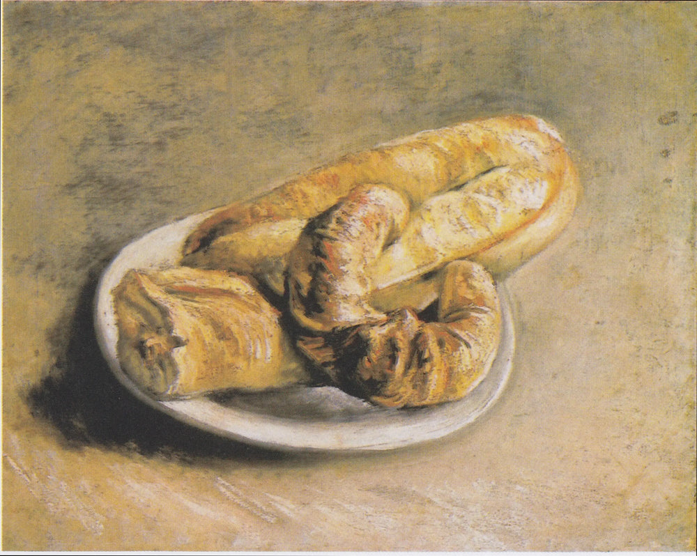 Reproduction du tableau « Nature morte, assiette avec du pain - Vincent van Gogh » par Alpha Reproduction en peinture à l’huile