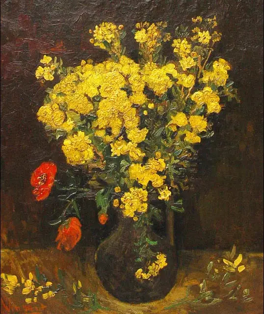 Reproduction du tableau « Fleurs de pavot - Vincent van Gogh » par Alpha Reproduction en peinture à l’huile