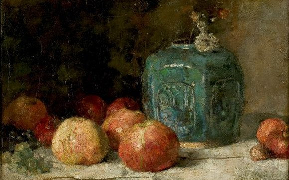 Reproduction du tableau « Nature morte avec pot de gingembre et pommes - Vincent van Gogh » par Alpha Reproduction en peinture à l’huile