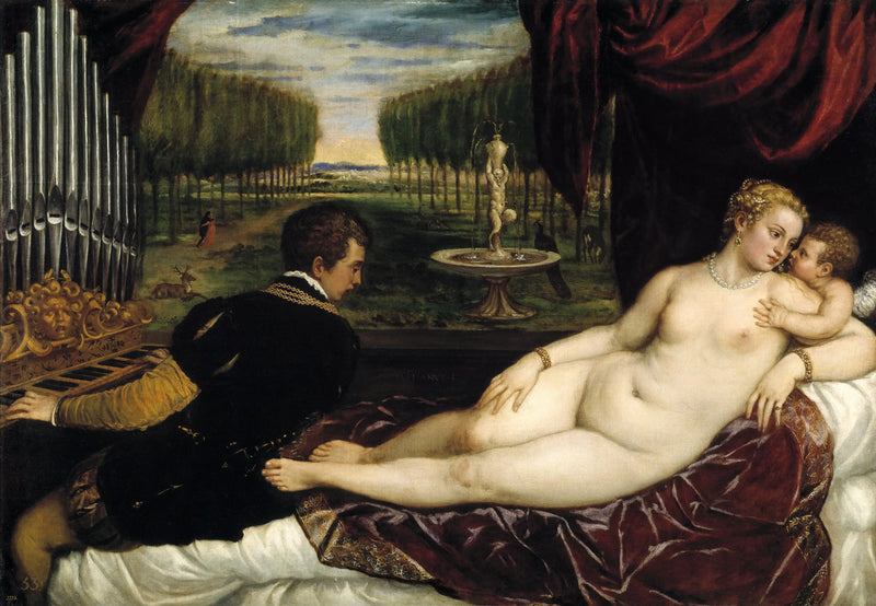 Venus with an Organist and Cupid - Titian