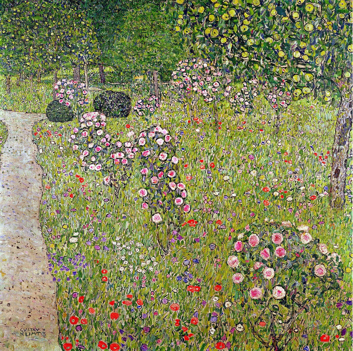 🌸 Orchard with Roses – Gustav Klimt (circa 1912)